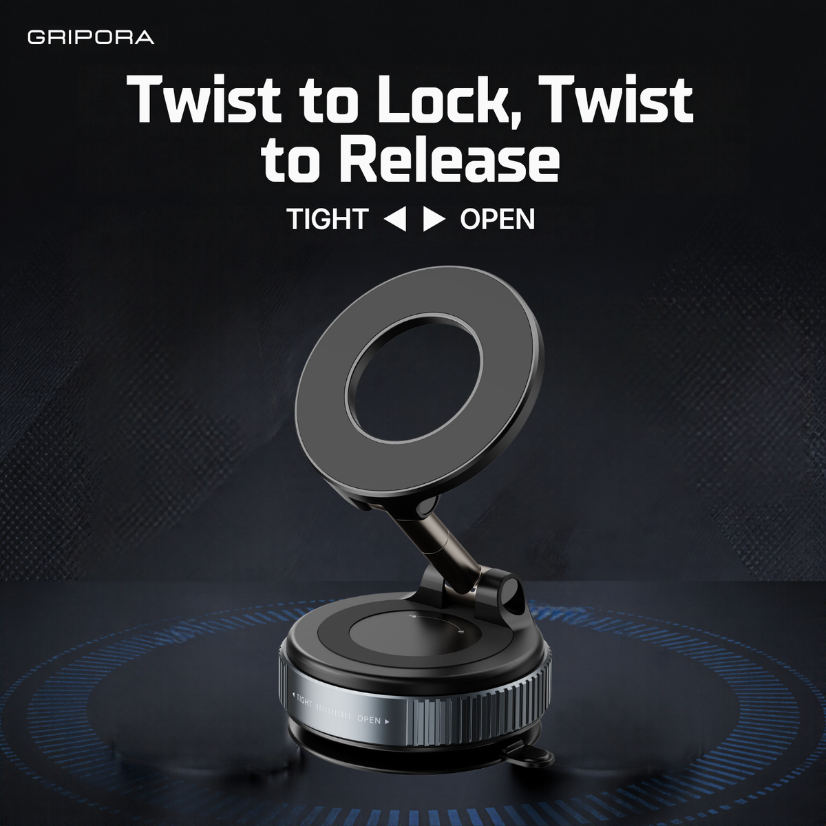 Gripora Pivot™ Vacuum Magnetic Car Mount