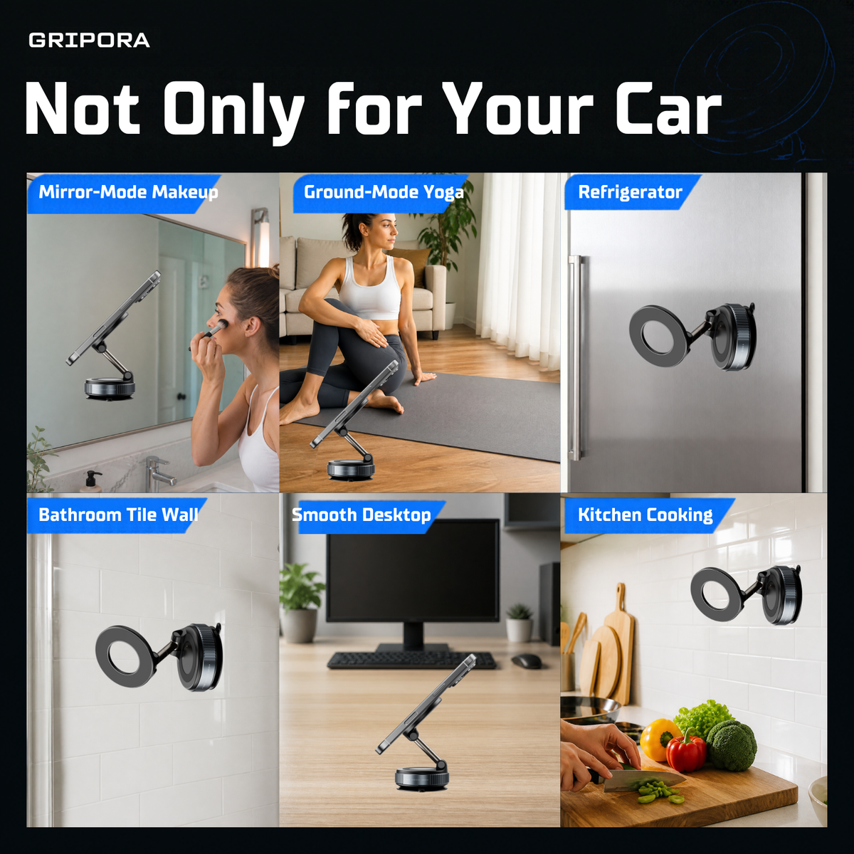 Gripora Pivot™ Vacuum Magnetic Car Mount
