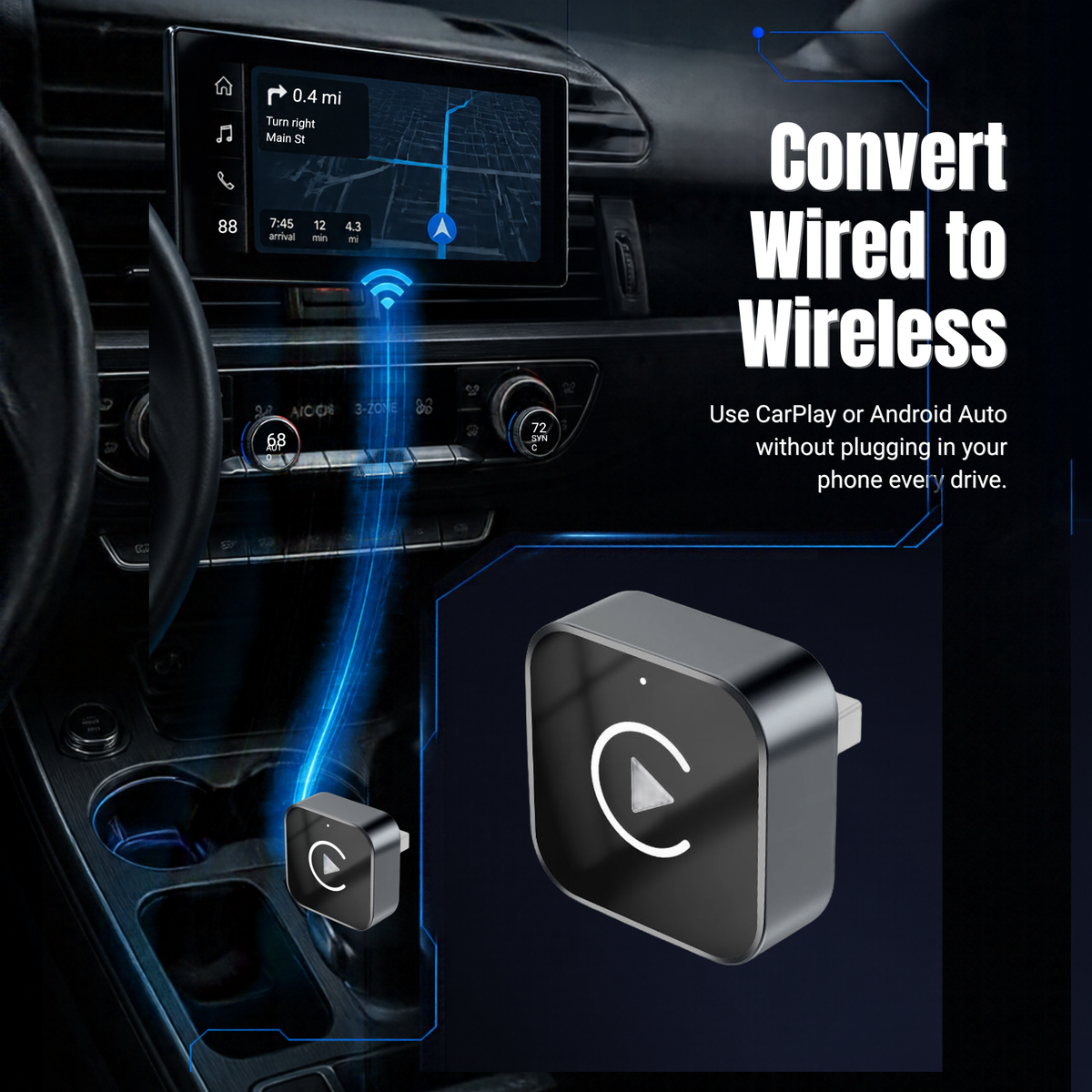wired to wireless carplay adapter