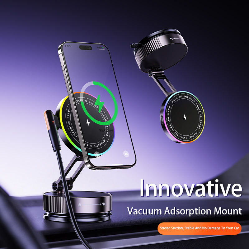 GripOra Volt™ 15W Magnetic Wireless Charging Car Mount | RGB | MagSafe Compatible