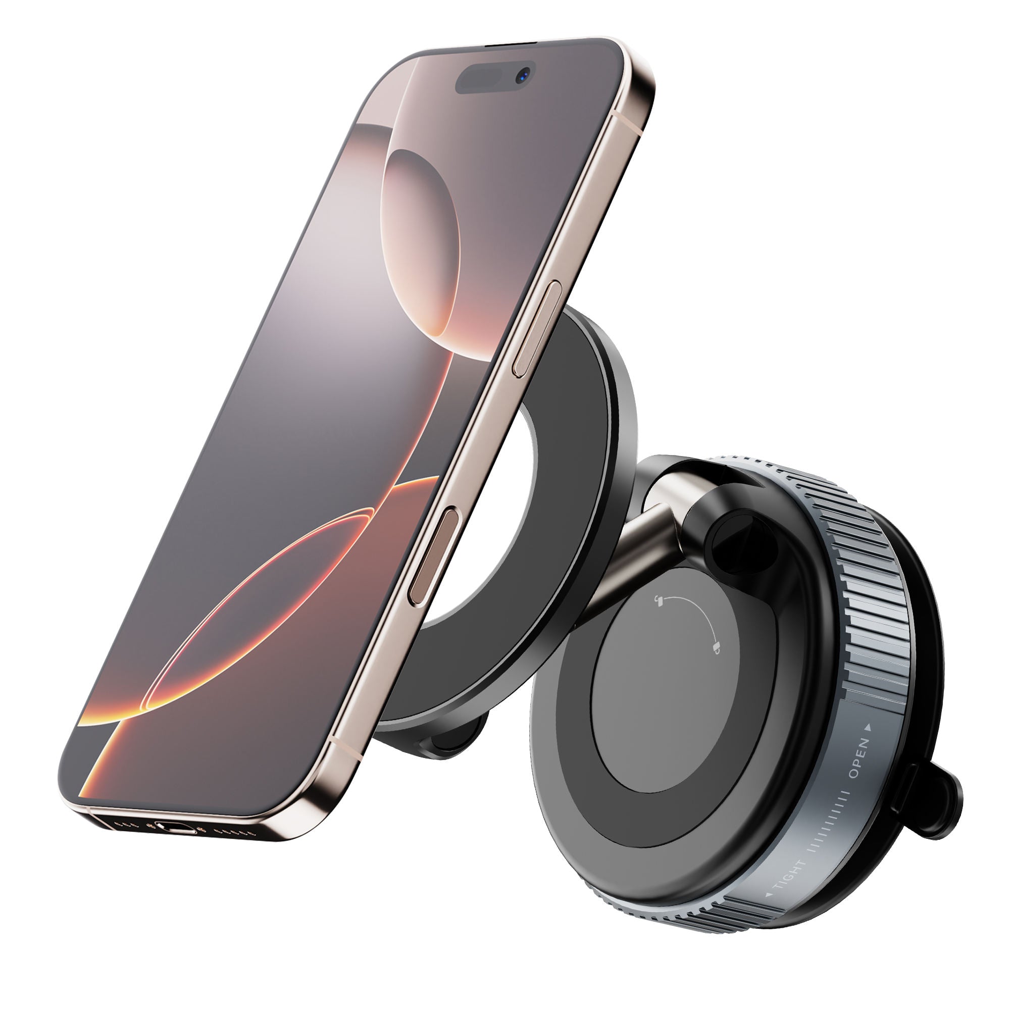 Gripora Pivot™ Vacuum Magnetic Car Mount | 360° Rotation | MagSafe Compatible