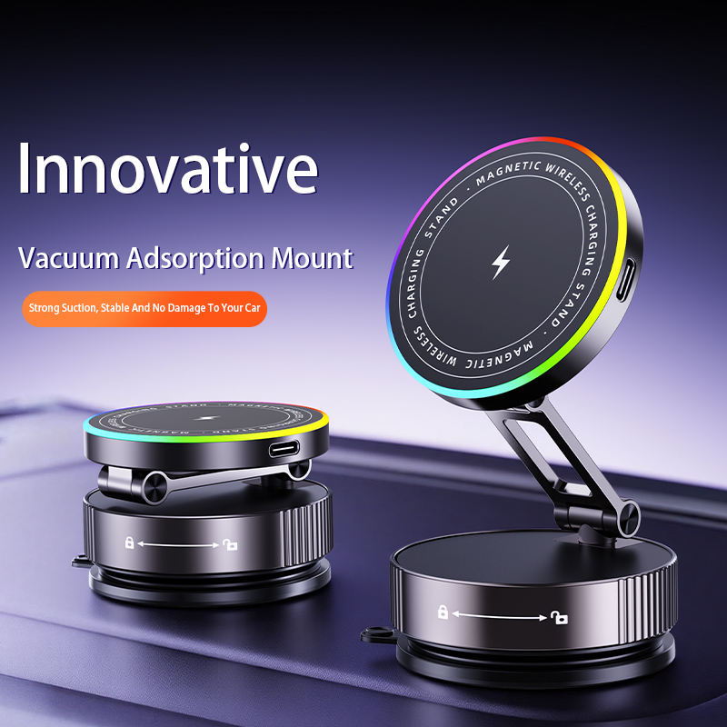 GripOra Volt™ 15W Magnetic Wireless Charging Car Mount | RGB | MagSafe Compatible